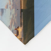 ボーディの夕日と満月 フリースブランケット (角)