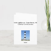 ボーディライトハウスアウターバンクNCノートカード カード (裏面)