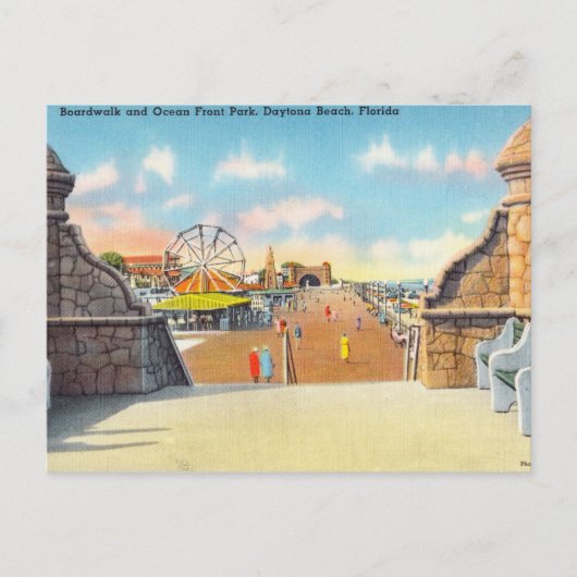 ボーディングウォーク海フロントパーク、デイトナビーチ、フロリダ ポストカード (正面)