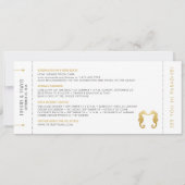 ボーディングパスシーホースキスをするチケットビーチ セーブザデート (裏面)