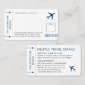 ボーディングパスチケットスタイル座席表 – 任意イベント プレイスカード (正面/裏面)