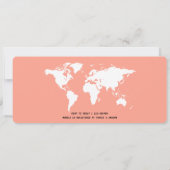 ボーディングパストラベルをテーマにしたサンゴブライダルシャワー 招待状 (裏面)