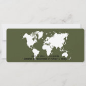 ボーディングパストラベルテーマのブライダルシャワーオリーブ 招待状 (裏面)