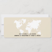 ボーディングパストラベルテーマのブライダルシャワーベージュ 招待状 (裏面)