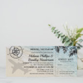 ボーディングパストロピカルパラダイスビーチ結婚式 招待状 (スタンド正面)