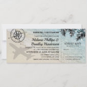 ボーディングパストロピカルパラダイスビーチ結婚式 招待状 (正面)