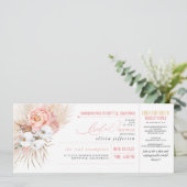 ボーディングパストロピカルフローラブライダルシャワーチケット 招待状 (スタンド正面)