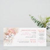 ボーディングパストロピカルフローラ誕生日チケットインヴィ 招待状 (スタンド正面)