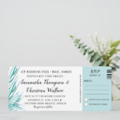 ボーディングパスパームトロピカルデスティネーションウェディング 招待状 (スタンド正面)