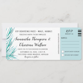 ボーディングパスパームトロピカルデスティネーションウェディング 招待状