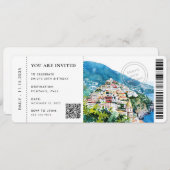 ボーディングパスポジターノアマルフィコースト誕生日 セーブザデート (正面/裏面)