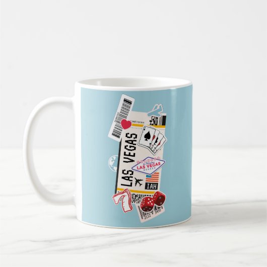 ボーディングパスラスベガスネバダアメリカ コーヒーマグカップ (左)