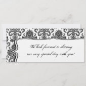 ボーディングパスリネン結婚式招待状ダマスクブラック 招待状 (裏面)