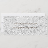 ボーディングパスリネン結婚式招待状ティール(緑がかった色)ウッド 招待状 (裏面)