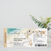 ボーディングパスワールドマップフィリピンビーチRSVP 招待状 (スタンド正面)