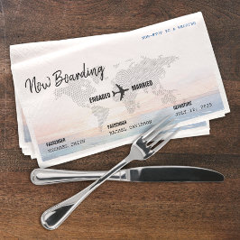 ボーディングパス海サンセット行先結婚式