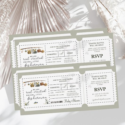 ボーディングパス漁師ボーイトラベル赤ちゃんシャワー 招待状