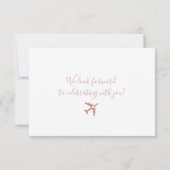 ボーディングパス飛行機チケットピンクトラベルテーマ 出欠カード (裏面)