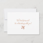 ボーディングパス飛行機チケット銅旅行テーマ 出欠カード (裏面)