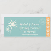 ボーディングパス ウェディング 招待状 ターコイズ オレンジ (裏面)