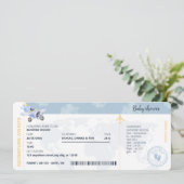 ボーディングパス トラベル ジェンダー ニュートラル ベビーシャワー 招待状 (スタンド正面)