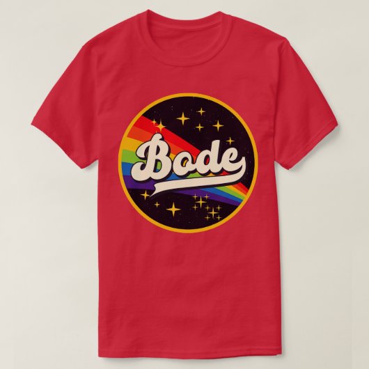 ボーデレインボーイン宇宙ヴィンテージスタイル Tシャツ (デザイン正面)