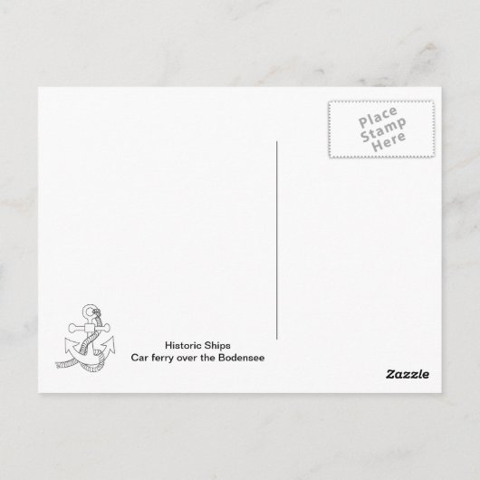 ボーデン湖の歴史的船舶 カーフェリー ポストカード (裏面)
