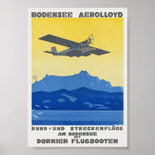 ボーデン湖航空 ヴィンテージ ポスター 1925 (正面)