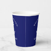 ボートいかりネイビーブルーパーソナライズされた 紙コップ (右)