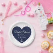 ボートいかりネイビーブルーホワイト航海のブライダルシャワー ペーパープレート (パーティー)