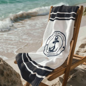 ボートいかりネイビーブルーボートカスタム ビーチタオル