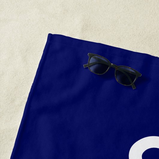 ボートいかりパーソナライズされたネイビーブルー ビーチタオル (インサイチュ)