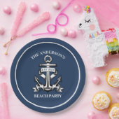 ボートいかりビーチバースデーパ航海のーティ結婚ーズ ペーパープレート (パーティー)