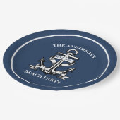 ボートいかりビーチバースデーパ航海のーティ結婚ーズ ペーパープレート (アングル)