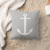 ボートいかりホワイトオングレー クッション (ブランケット)