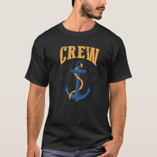ボートいかり帆船セーリングボート船乗り乗組員 Tシャツ