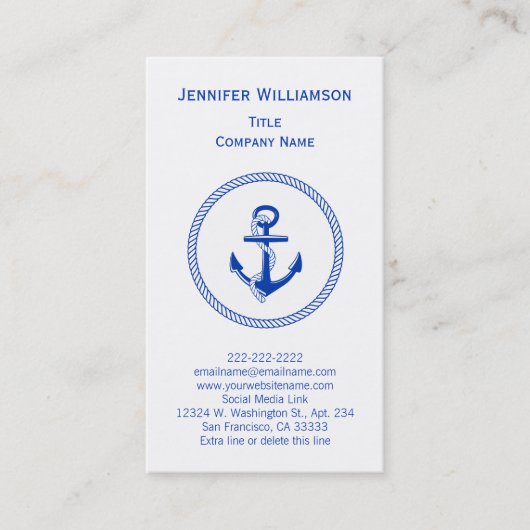 ボートいかり帆船乗りヨットク航海のルー 名刺 (正面)