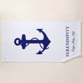 ボートいかり パーソナライズされた ビーチタオル (正面)