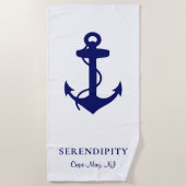 ボートいかり パーソナライズされた ビーチタオル (正面)