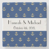 ボートいかり、船舶いかり、海いかり結婚、 ストーンコースター (正面)