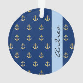 ボートいかり、船舶いかり、海いかり、あなたの名前 オーナメント (裏面)
