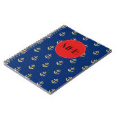 ボートいかり、船舶いかり、海いかり、モノグラム ノートブック (左側)