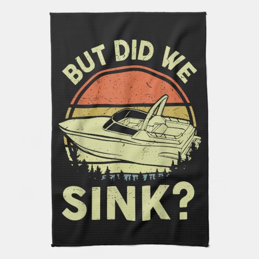 ボートおもしろいが、私たちは男性の女性モーターボートをシンクした キッチンタオル (縦)