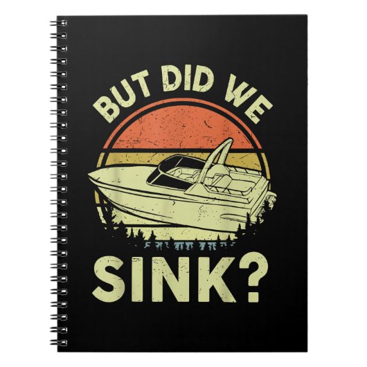 ボートおもしろいが、私たちは男性の女性モーターボートをシンクした ノートブック (正面)