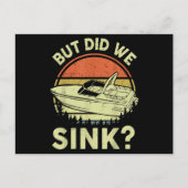 ボートおもしろいが、私たちは男性の女性モーターボートをシンクした ポストカード (正面)