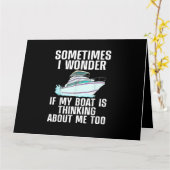 ボートおもしろいアート女子男性へボート水上船ボー カード (黄色い花)