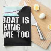 ボートおもしろいアート女子男性へボート水上船ボー キッチンタオル (四つ折り)