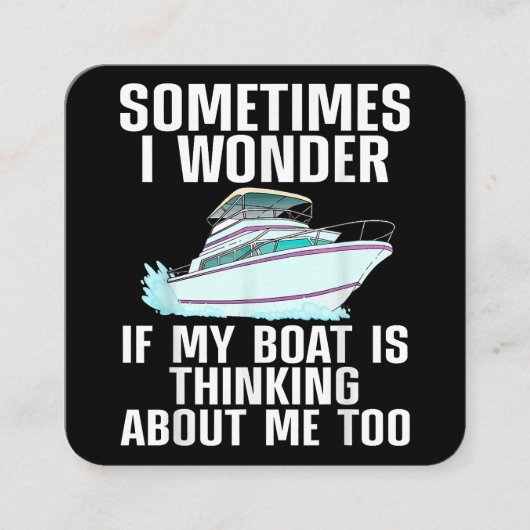 ボートおもしろいアート女子男性へボート水上船ボー スクエア名刺 (正面)