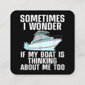 ボートおもしろいアート女子男性へボート水上船ボー スクエア名刺 (裏面)