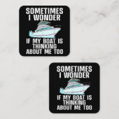 ボートおもしろいアート女子男性へボート水上船ボー スクエア名刺 (正面/裏面)